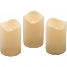 Battery Operated Flickering LED Candles, Amber, 3-Count   554319492